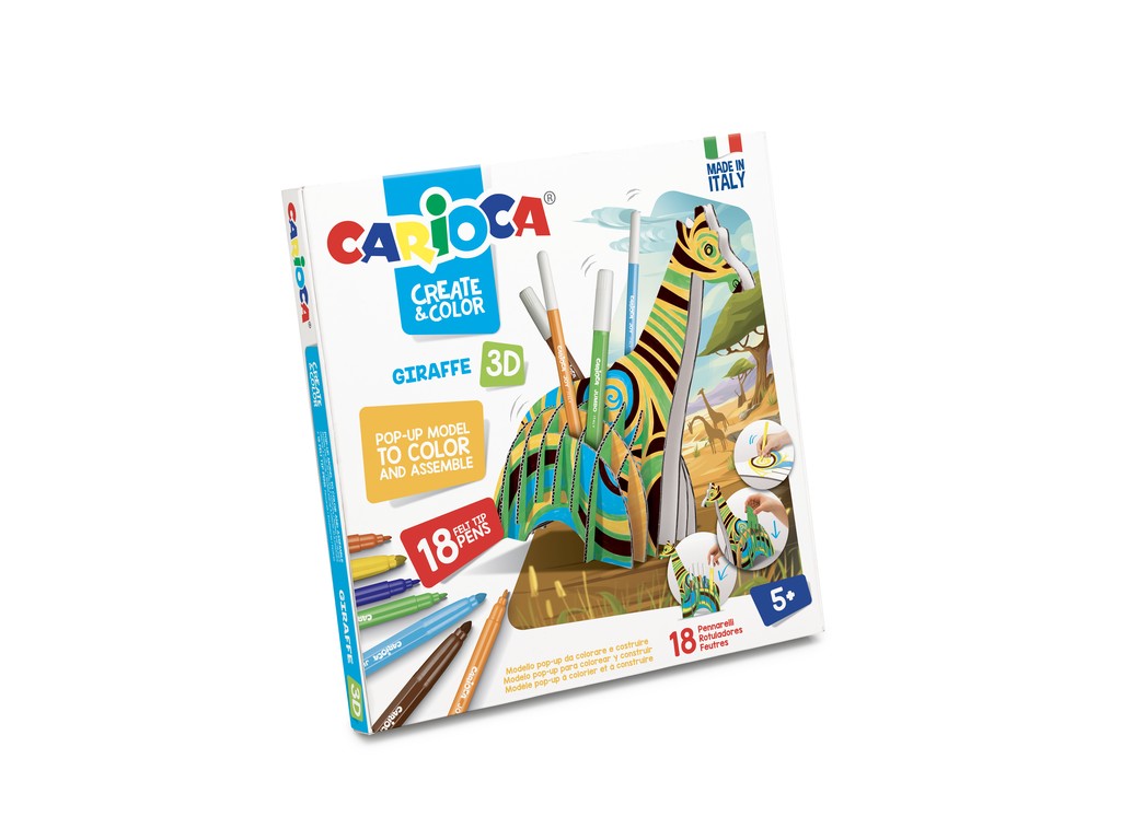 Set creativ create   color carioca girafa 3d