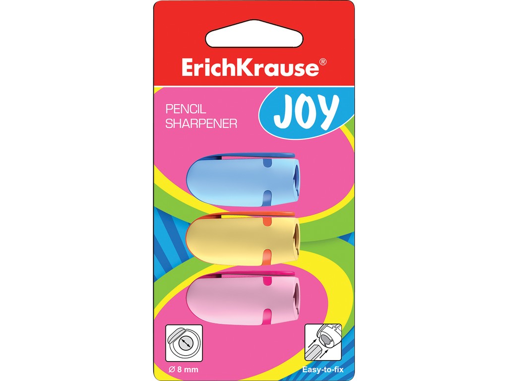 Set ascutitoare din plastic Erich Krause Joy  3 buc