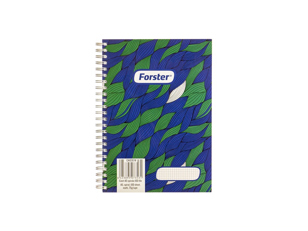Caiet cu spirala Forster A5 100 file sanito.ro
