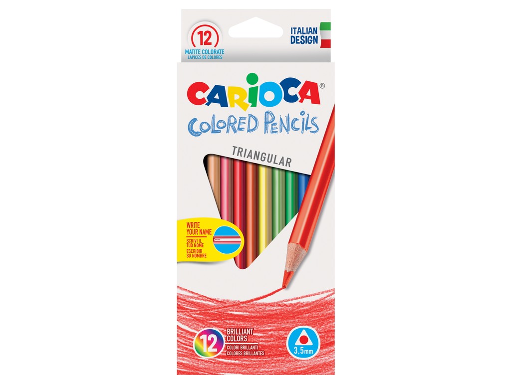 Creioane color triunghiulare Clasic 12/set Carioca