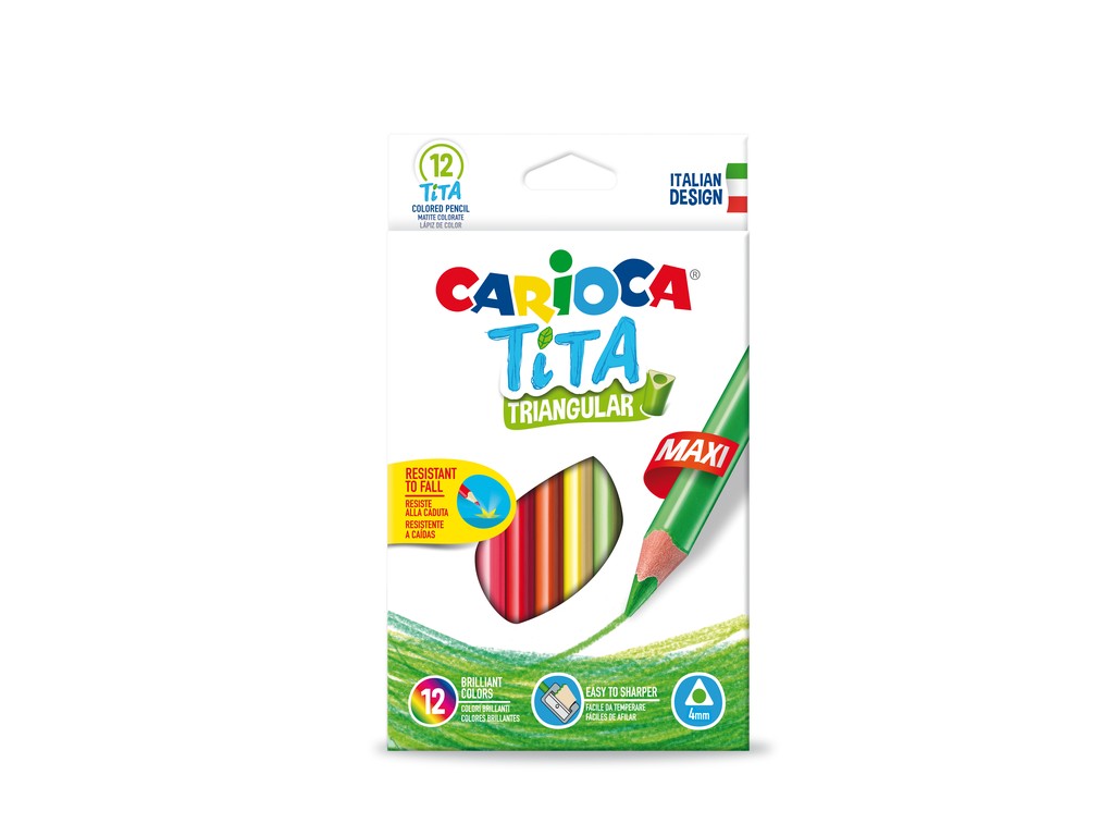 Creioane color triunghiulare Tita Maxi 12/set Carioca