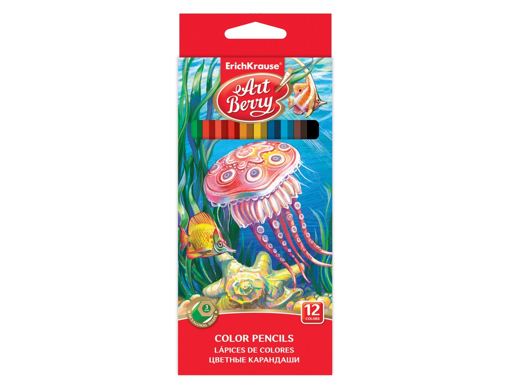 Creioane color hexagonale artberry 12/set
