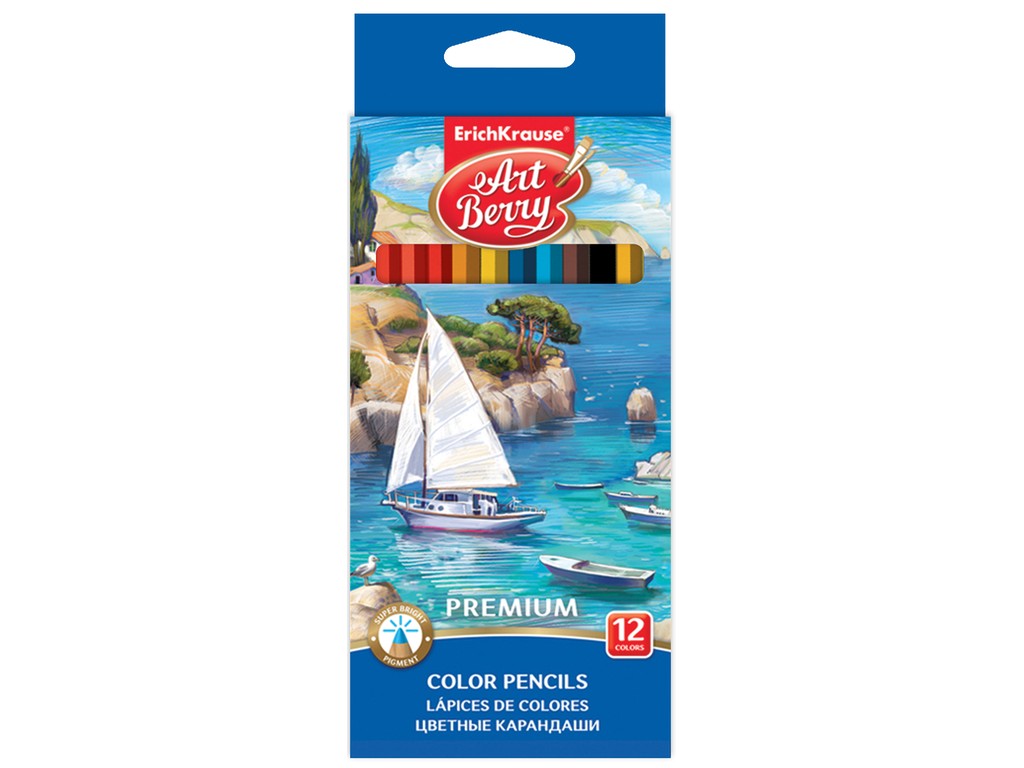 Creioane color hexagonale artberry premium 12/set