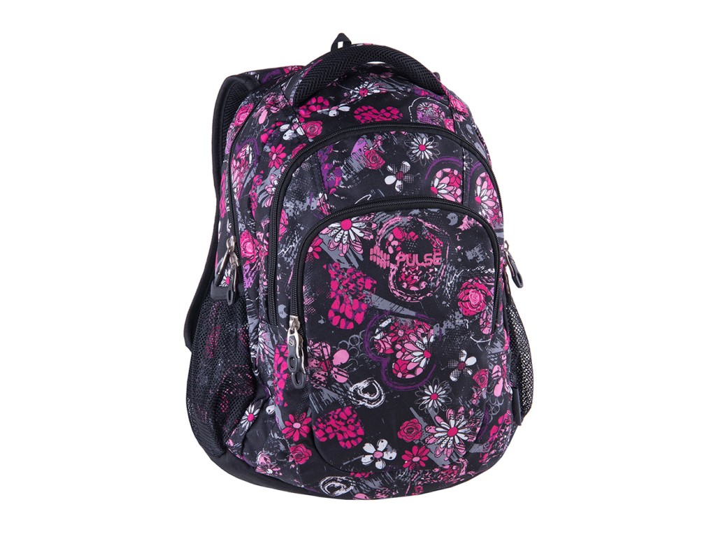 Rucsac teens black flower