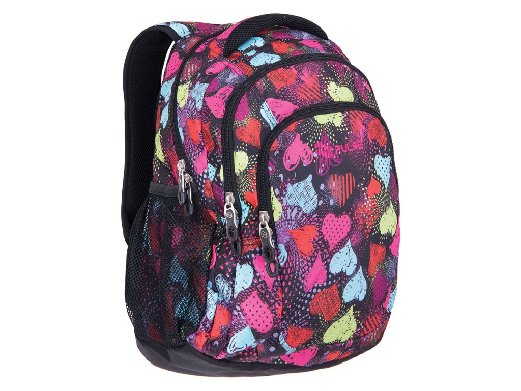 Rucsac teens black hearts
