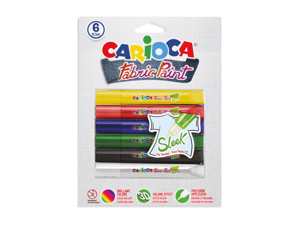 Acuarele carioca fabric 6 x 10 5 ml sleek