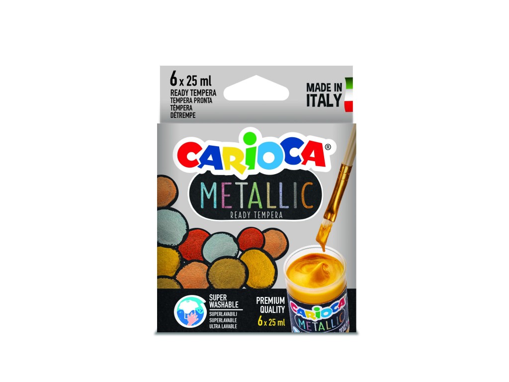 Culori Tempera Metallic Carioca 6 x 25 ml
