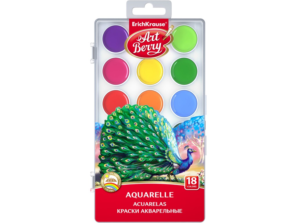 Acuarele artberry cu protectie uv 18/set