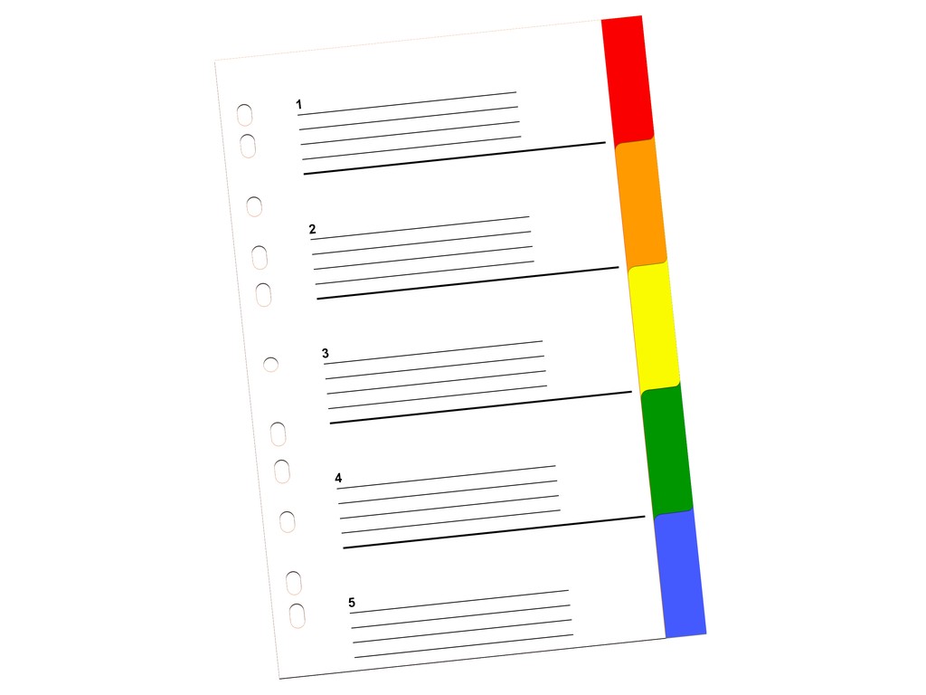 Index color din plastic 5 buc