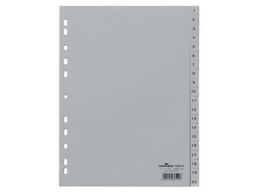 Index plastic A4 1-20 Durable