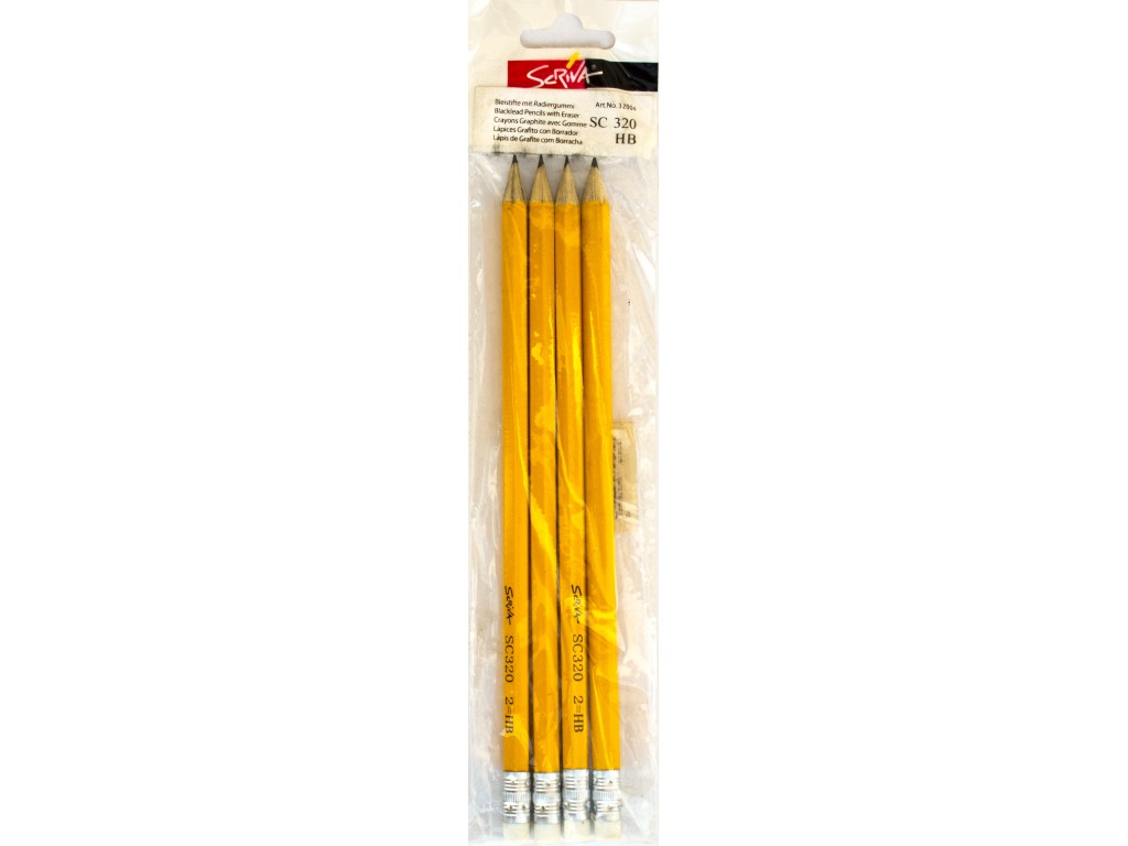Creion cu guma scriva 4/set