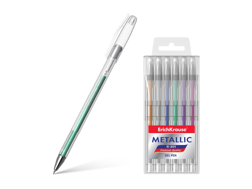Pix cu gel r-301 metallic 6 buc/set erich krause