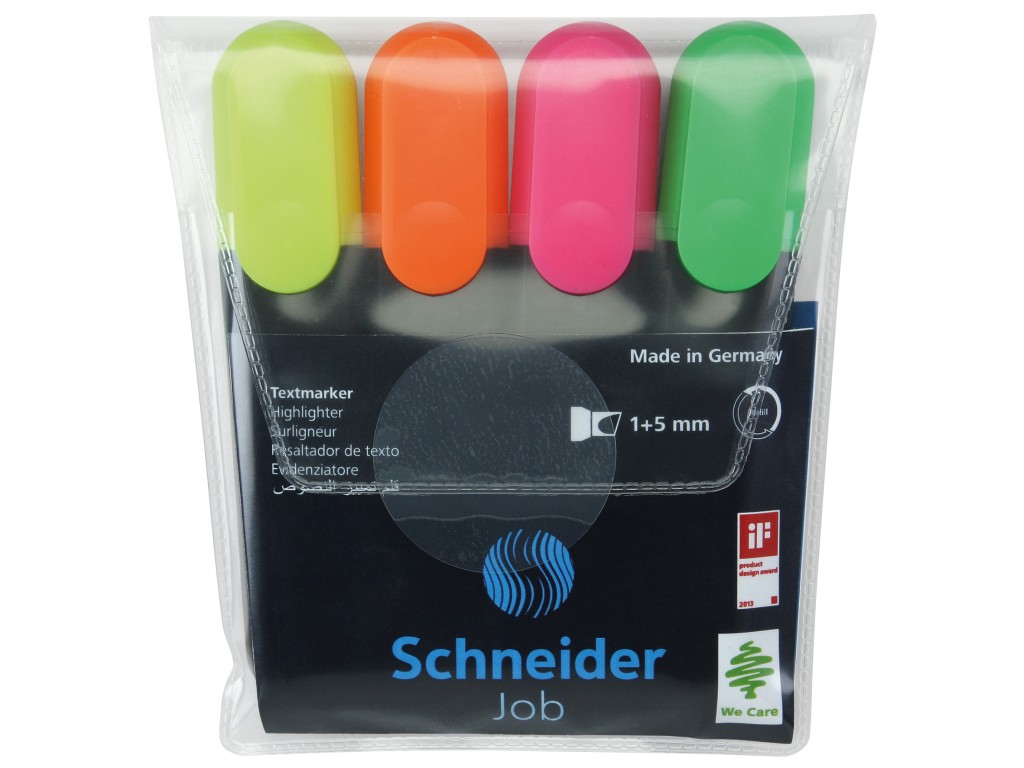 Set Textmarker Schneider Job 4 Culori 2021 sanito.ro