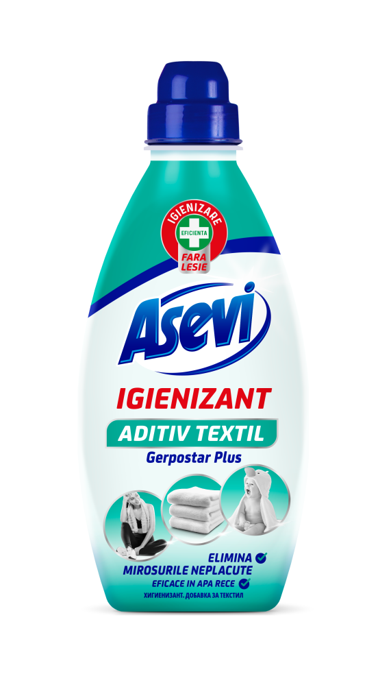 Igienizant aditiv textil Asevi Gerpostar flacon 720 ml Asevi imagine 2022 depozituldepapetarie.ro