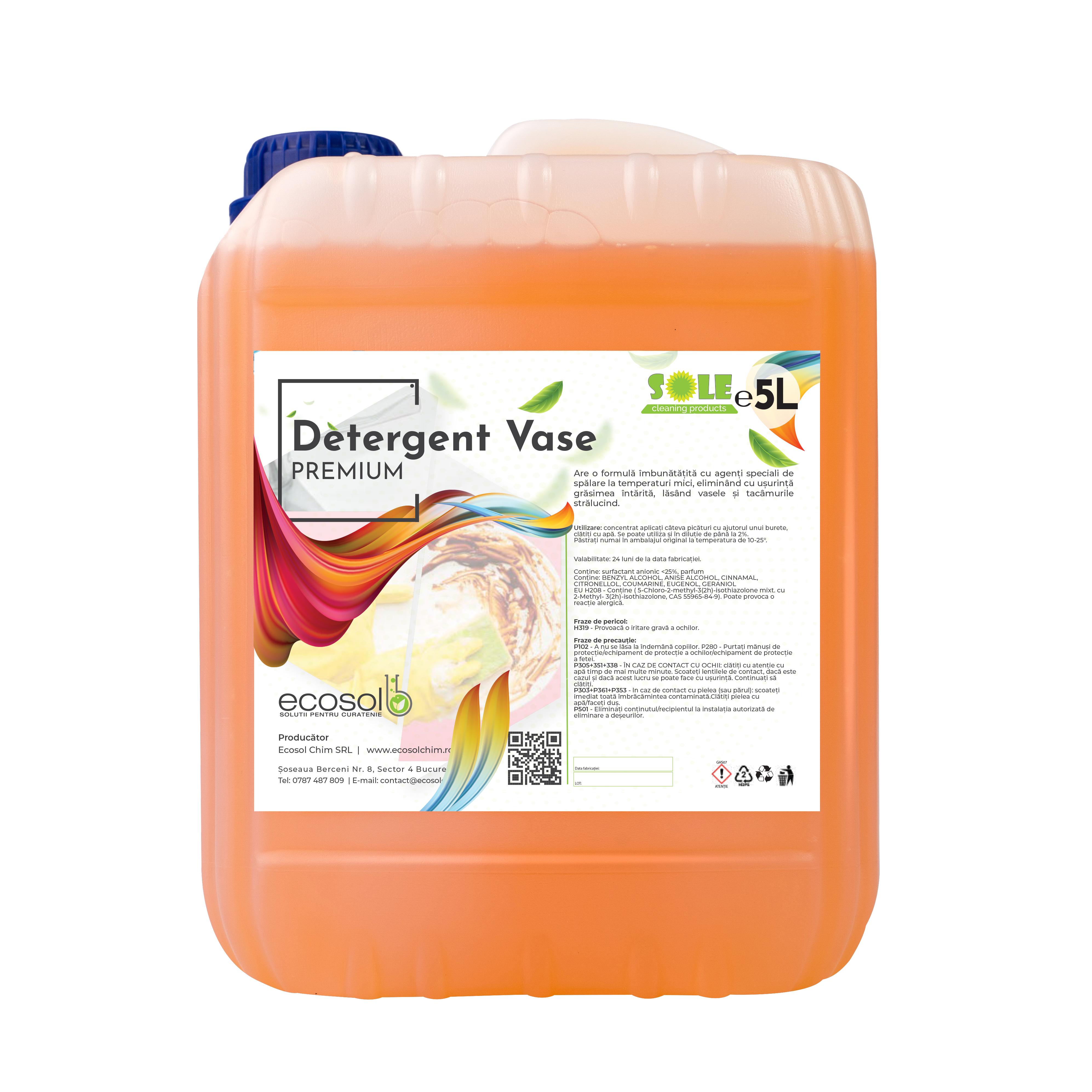 Detergent Vase Premium Manual 5L Canistra AQA Choice AQA Choice imagine 2022 depozituldepapetarie.ro
