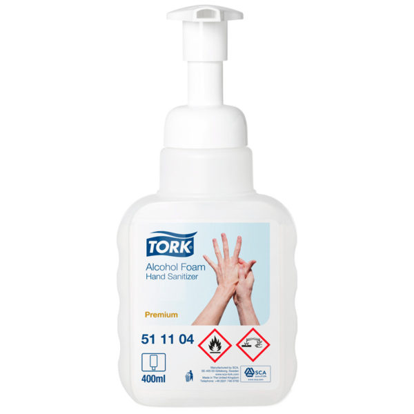 Dezinfectant spuma pe baza de alcool pentru maini cu pompita 400 ml tork