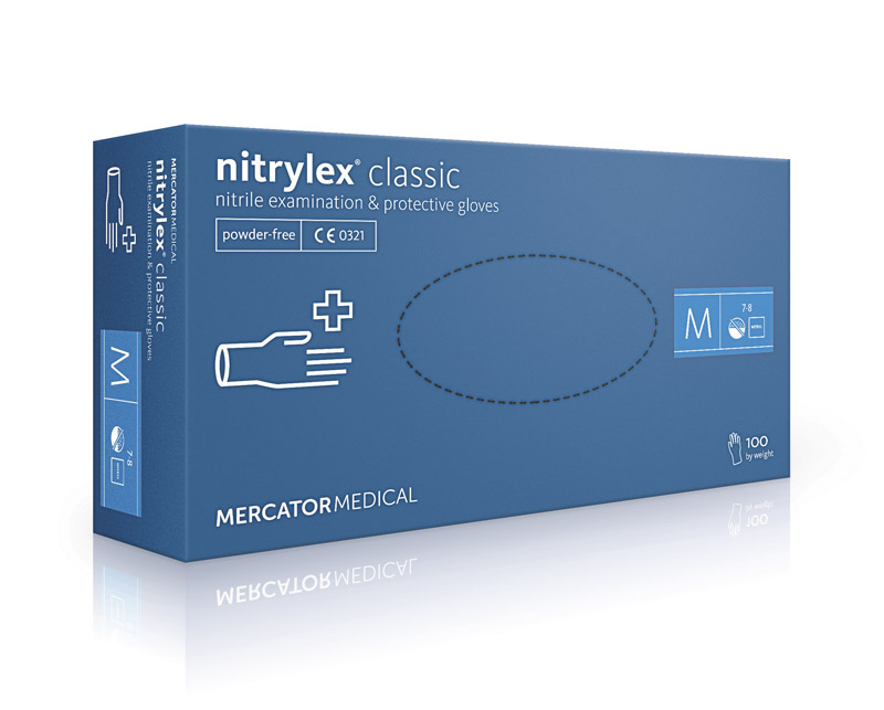 Manusi examinare si protectie Nitrylex classic blue Mercator Medical