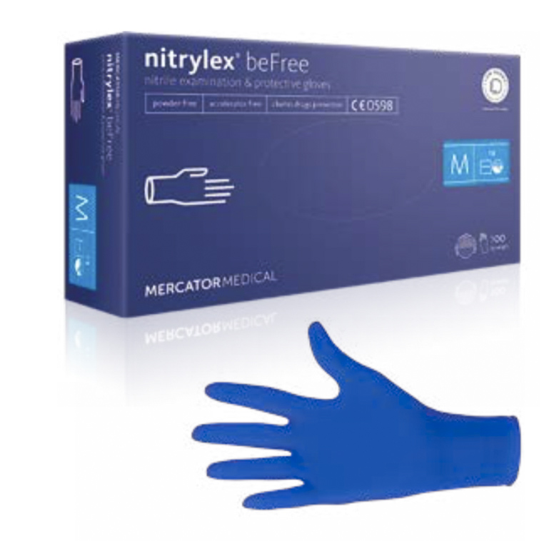 Manusi examinare si protectie din nitril non alergic super calitative nitrylex befree 100 buc
