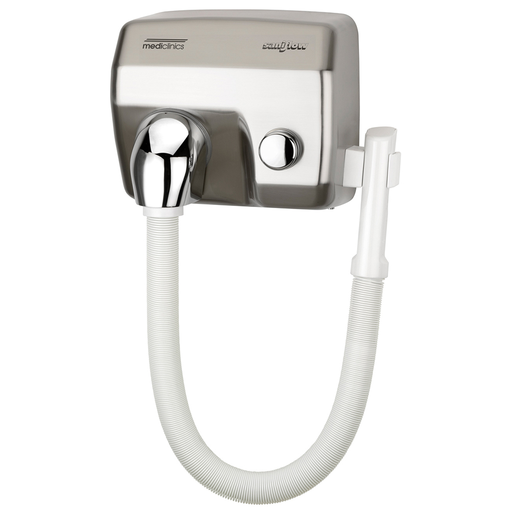 Uscator de par din inox satinat SANIFLOW Mediclinics  actionare cu buton
