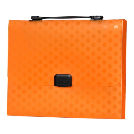 Geanta semitransparenta din plastic  portocalie  330x240x35mm